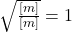 \sqrt{\frac{[m]}{[m]}} = 1